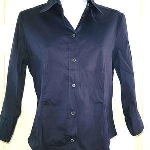 Prada Navy Blouse 3/4 sleeve Size S